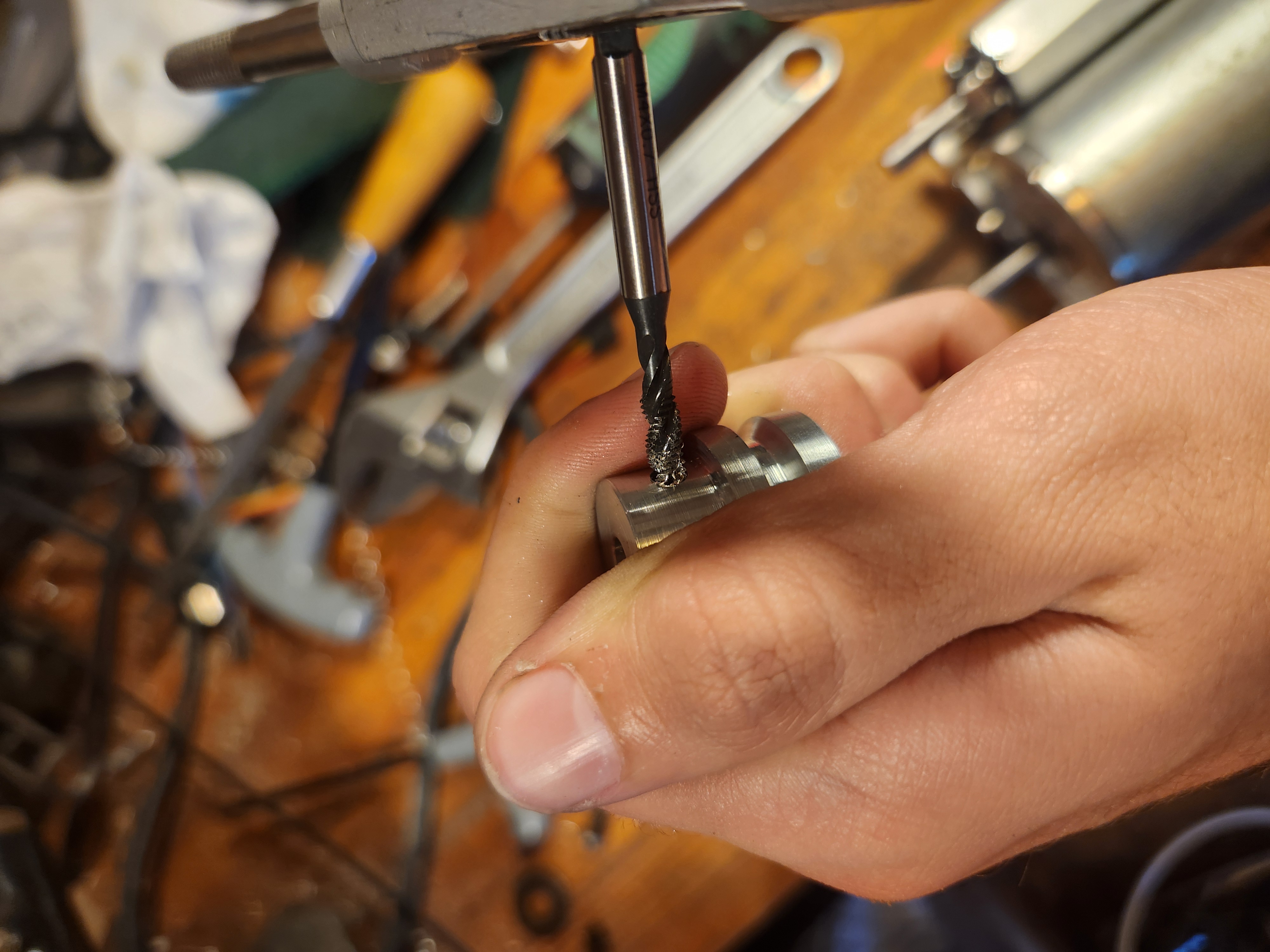 Cutting bearing seats and drilling main hole